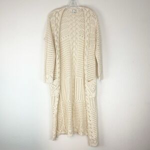 Sans Souci Cream Open Knit Cardigan